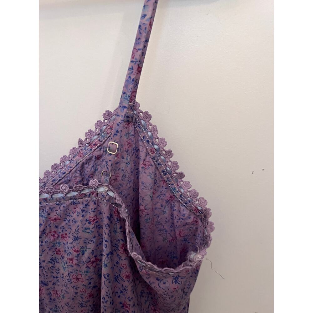 Eileen West Purple Ditsy Floral Pintuck Ballet Nightgown M prairie Victorian - Picture 9 of 9